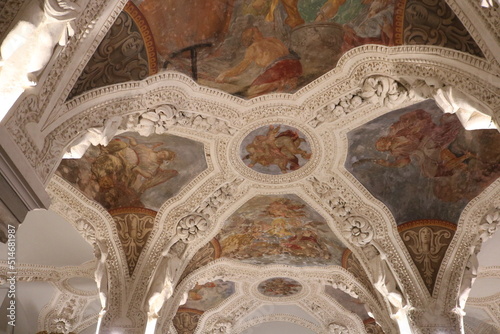 Quadro su tela Frescoes in the crypt of Cathedral Santa Maria Assunta in Avellino, Campania R