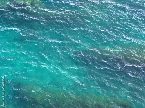 Sea blue turquoise fresh water surface background. © OLENA