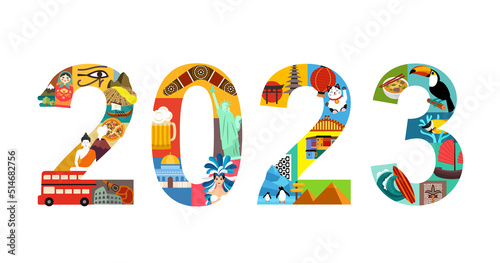 2023 New Year travel illustration
