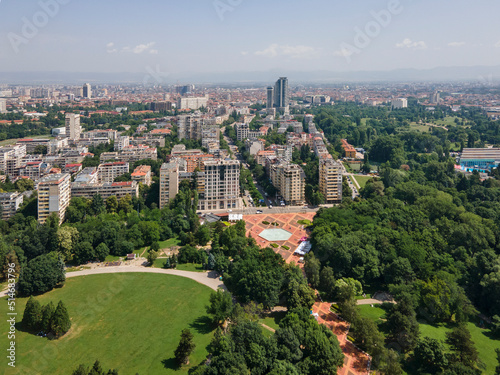 Aerial view of South Park in city of Sofia, Bulgaria