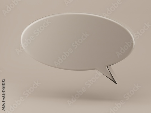 3D Realistic chat or online message illustration on beige background.