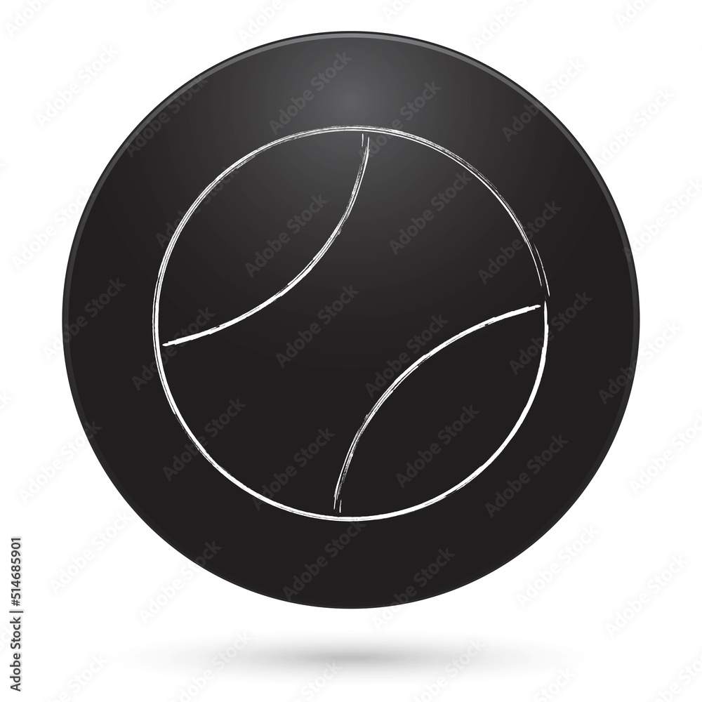 TENNIS icon, black circle button, vector illustration. TENNIS icon, black circle button, vector illustration.