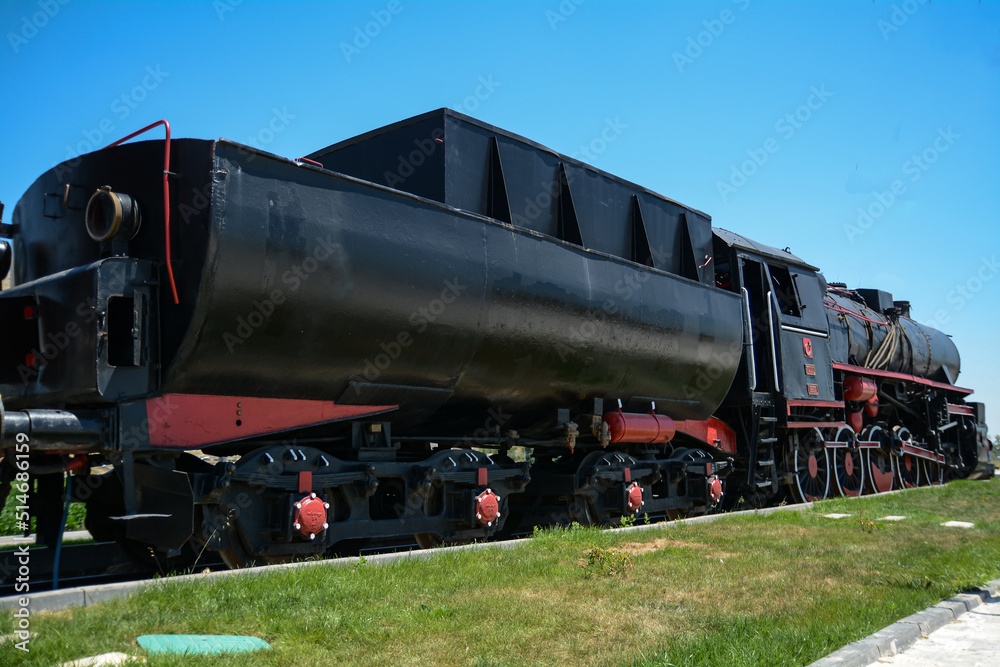 Naklejka premium Passenger wagon Train With Steam Locomotive No 56517
