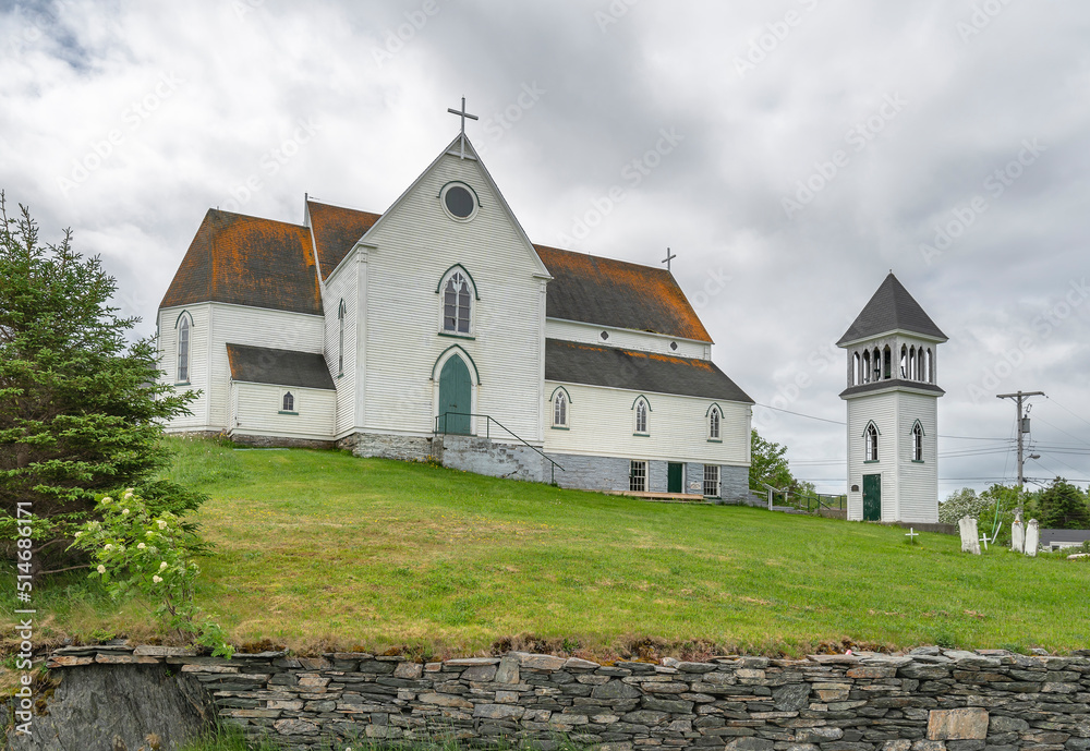 Exterior view of St. George’s Anglican Church in the village of Brigus, Newfoundland Exterior view of St. George’s Anglican Church in the village of Brigus, Newfoundland