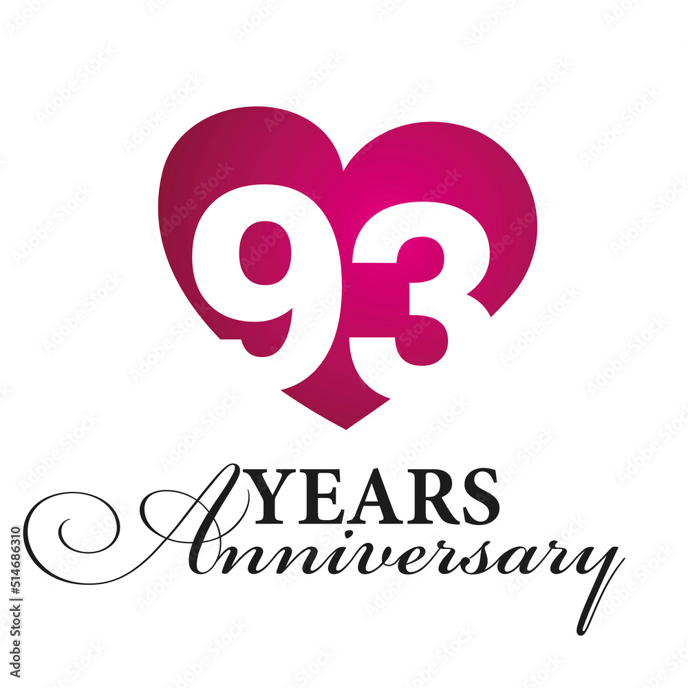 Obraz premium 93 years anniversary white background