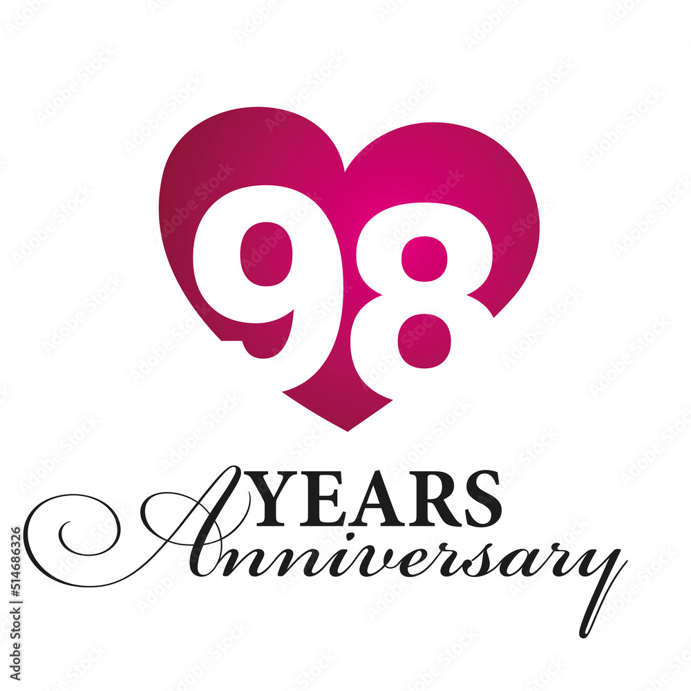 Obraz premium 98 years anniversary white background