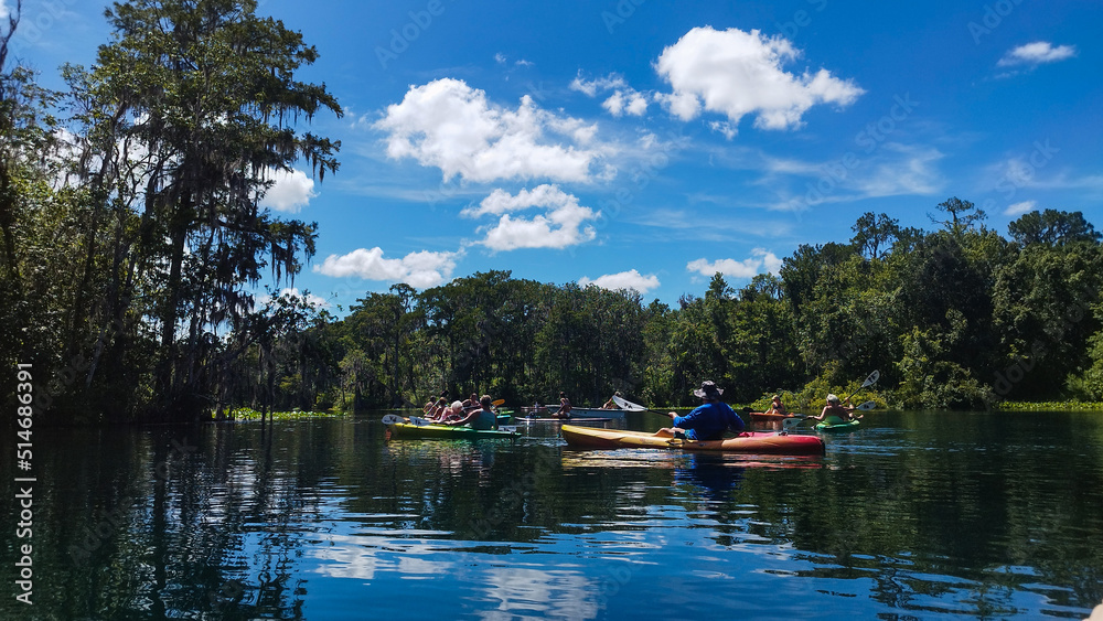 Fototapeta premium family in a canoe