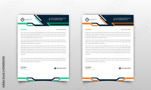 Modern Minimalist business concept style letterhead design template. Professional & easy to use for any company with unique shapes