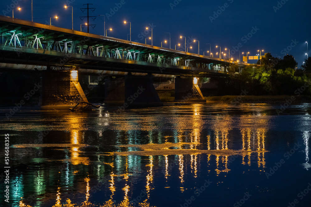 Fototapeta premium Most nad Wisłą nocą