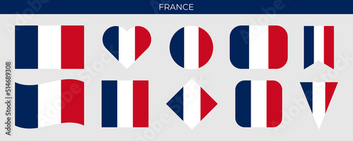 France flag icon set vector illustration. Design template