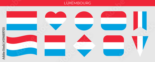 Free Download Flag of Luxembourg. Icon set vector illustration. Design template - GFXLoad