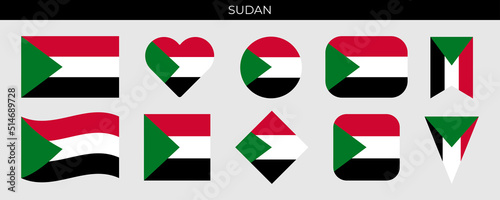 Sudan flag icon set vector illustration. Design template