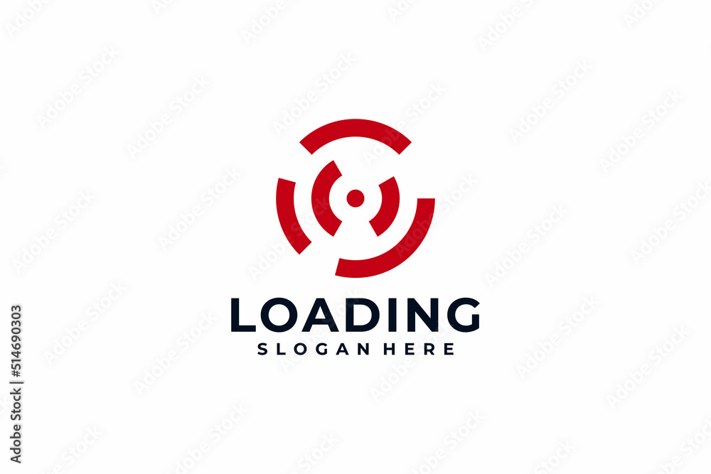 Loading download round digital abstract logo design