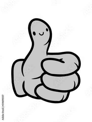 Gesicht Comic Hand Daumen 