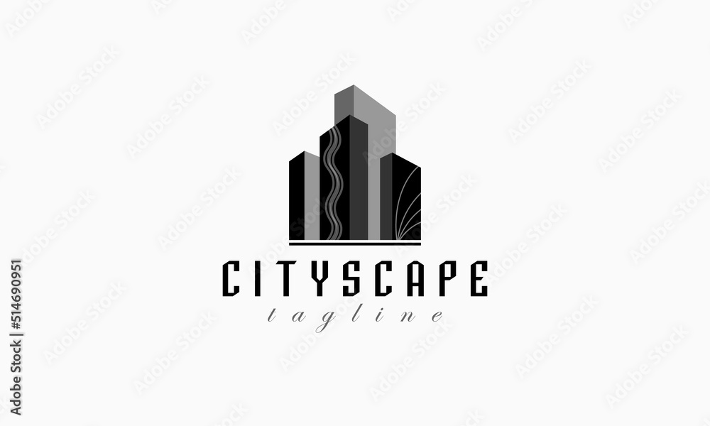 Modern real estate logo design concept. Design for residence, apartment, architecture, construction, building and cityscape.