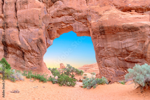 Foto arch in arches national park in the evening