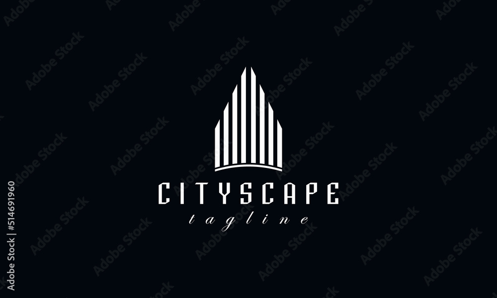 Real estate logo design template. Design for cityscape, construction, building, real estate, property, structure and construction.