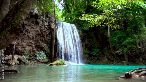 Erawan waterfall beautiful nature in Thailand