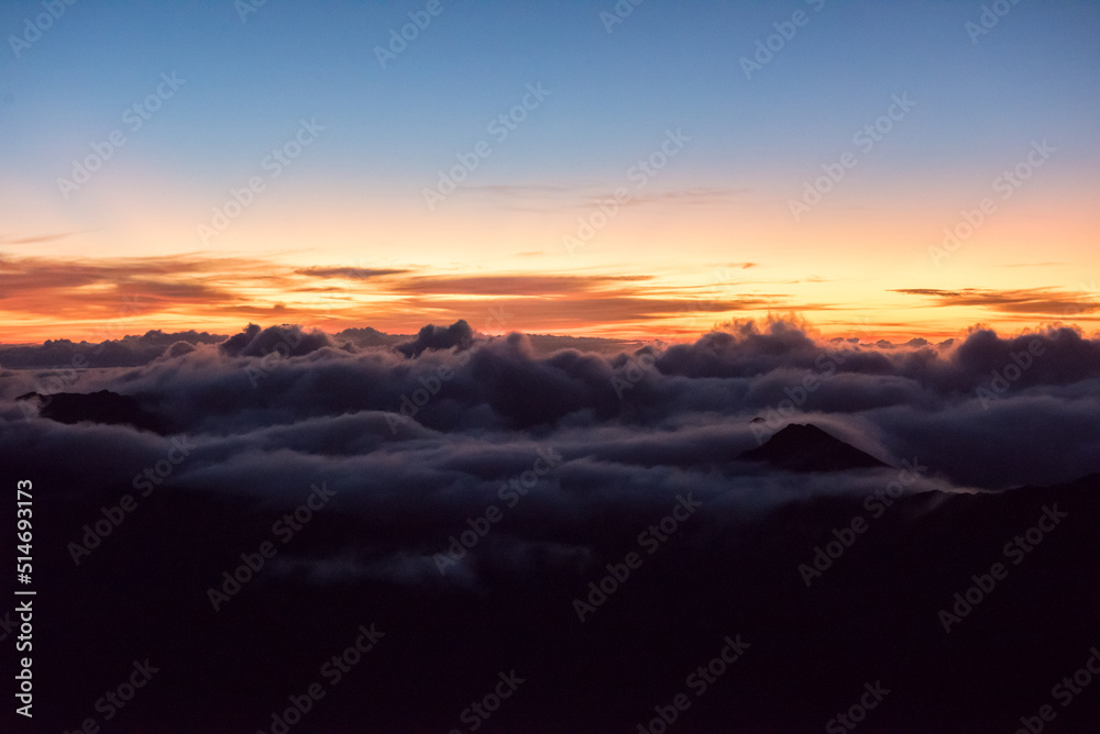 Sunrise over the crater of Mount Haleakala, Maui, HI.