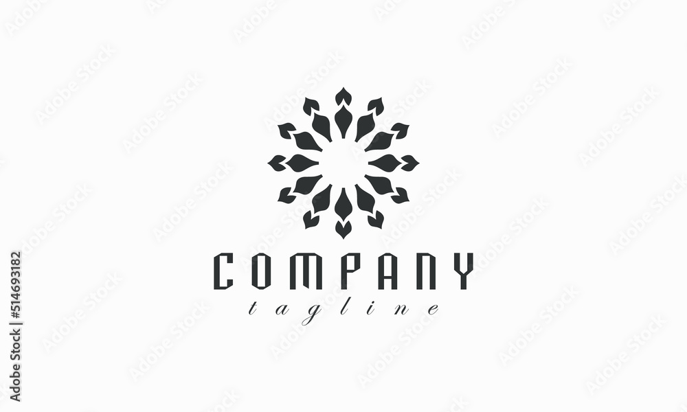 Elegant floral logo design template for business identity.