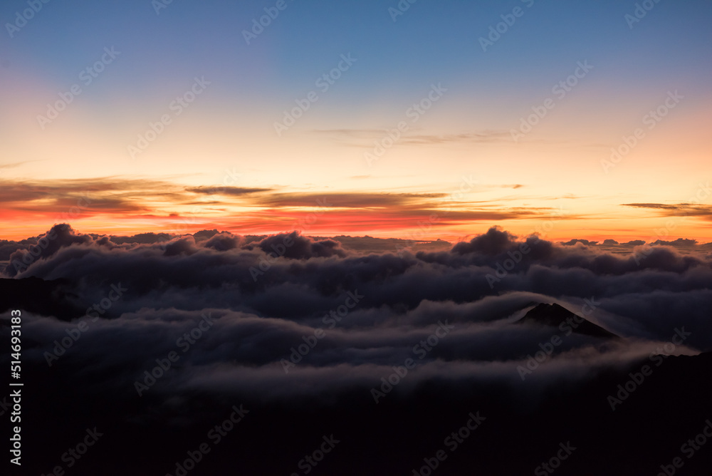 Sunrise over the crater of Mount Haleakala, Maui, HI.
