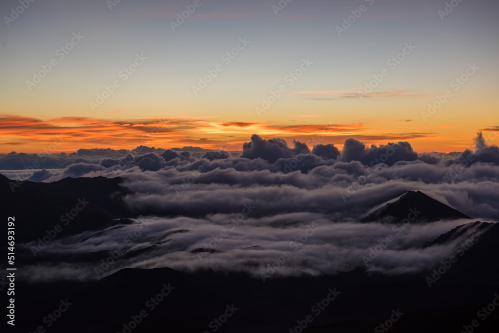 Sunrise over the crater of Mount Haleakala, Maui, HI. Sunrise over the crater of Mount Haleakala, Maui, HI.