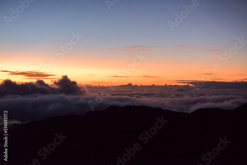 Sunrise over the crater of Mount Haleakala, Maui, HI.