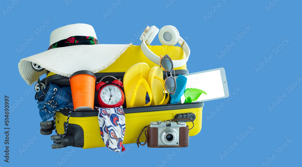 Obraz premium travel concept, baggage and hat