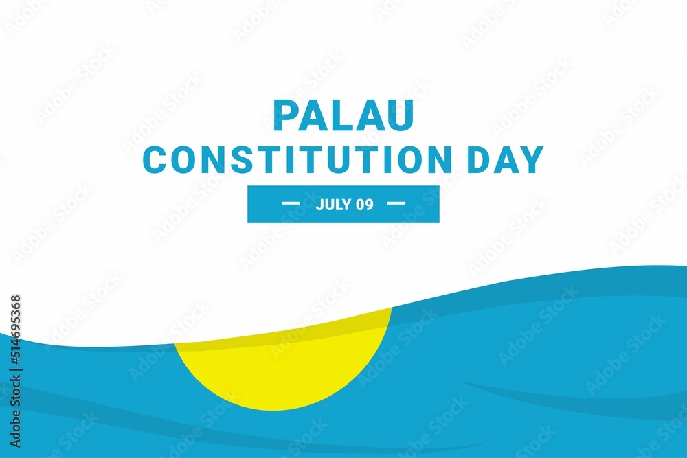 Palau Constitution Day. Vector Illustration. The illustration is suitable for banners, flyers, stickers, cards, etc.