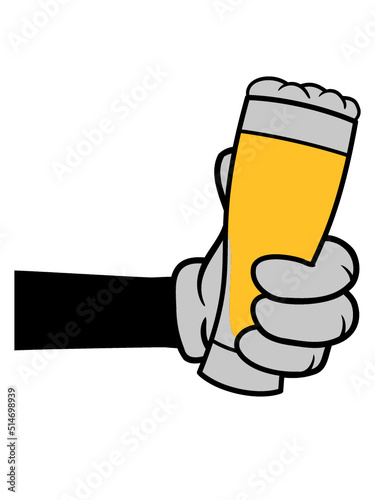 Bierglas anstoßen Comic Hand 
