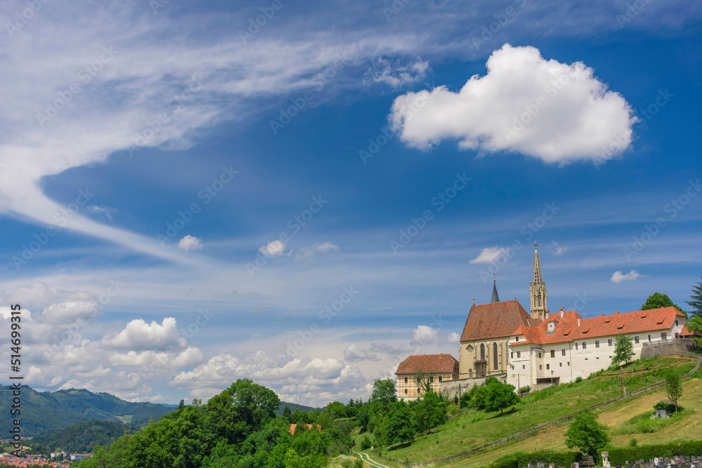 The pilgrimage Church Maria Strassengel, a 14th century Gothic church in the town of Judendorf Strassengel near Graz, Steiermark region, Austria