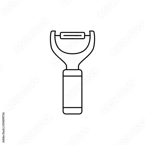 Kitchen peeler icon in line style icon, isolated on white background
