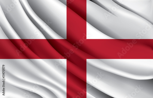 england national flag waving realistic vector illustration