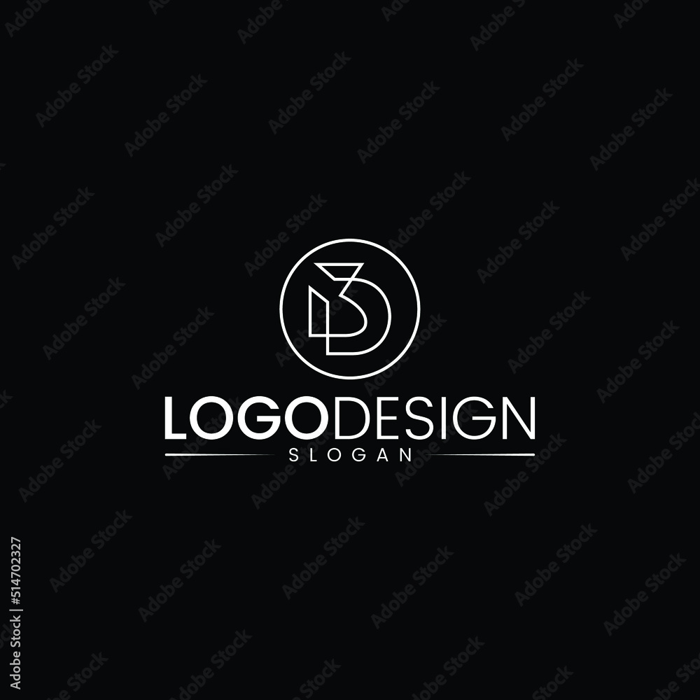 Minimalist modern line art letter 3D logo, alphabet letters monogram icon logo 3d vector logo