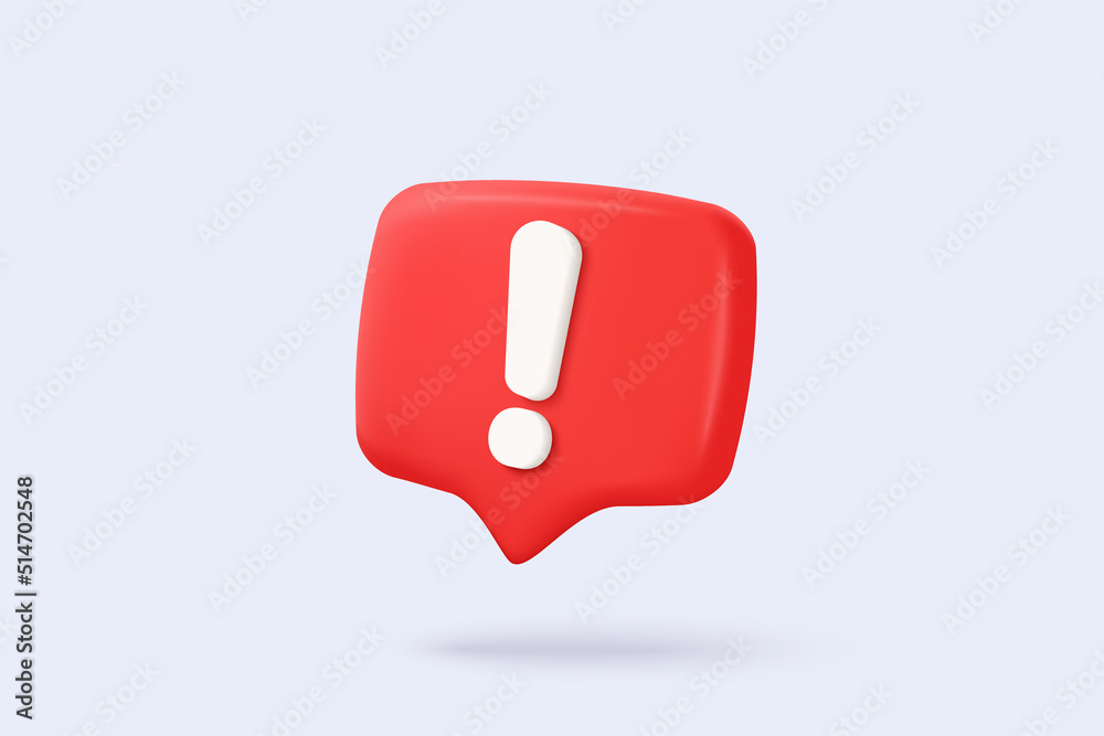 3d red danger attention bell or emergency notifications alert on rescue warning in background. alert important for security urgency concept. 3d warning urgent icon vector render illustration - obrazy, fototapety, plakaty 