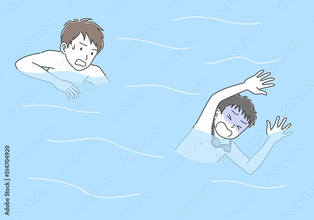 川や海で溺れる男性を救助する人 Stock Vector | Adobe Stock