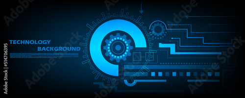 Abstract Vector Futuristic digital gear circle and future interface theme technology background. EP.2