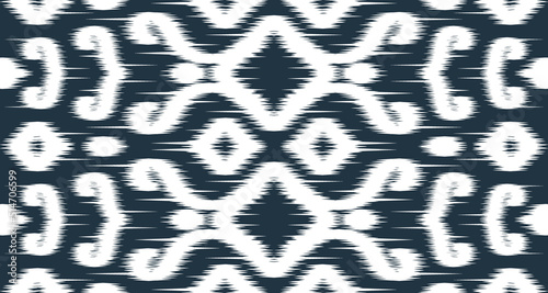 ikat ethnic white pattern design cloth vector background. Seamless on the fabric in Indonesia and other Asian countries EP.40