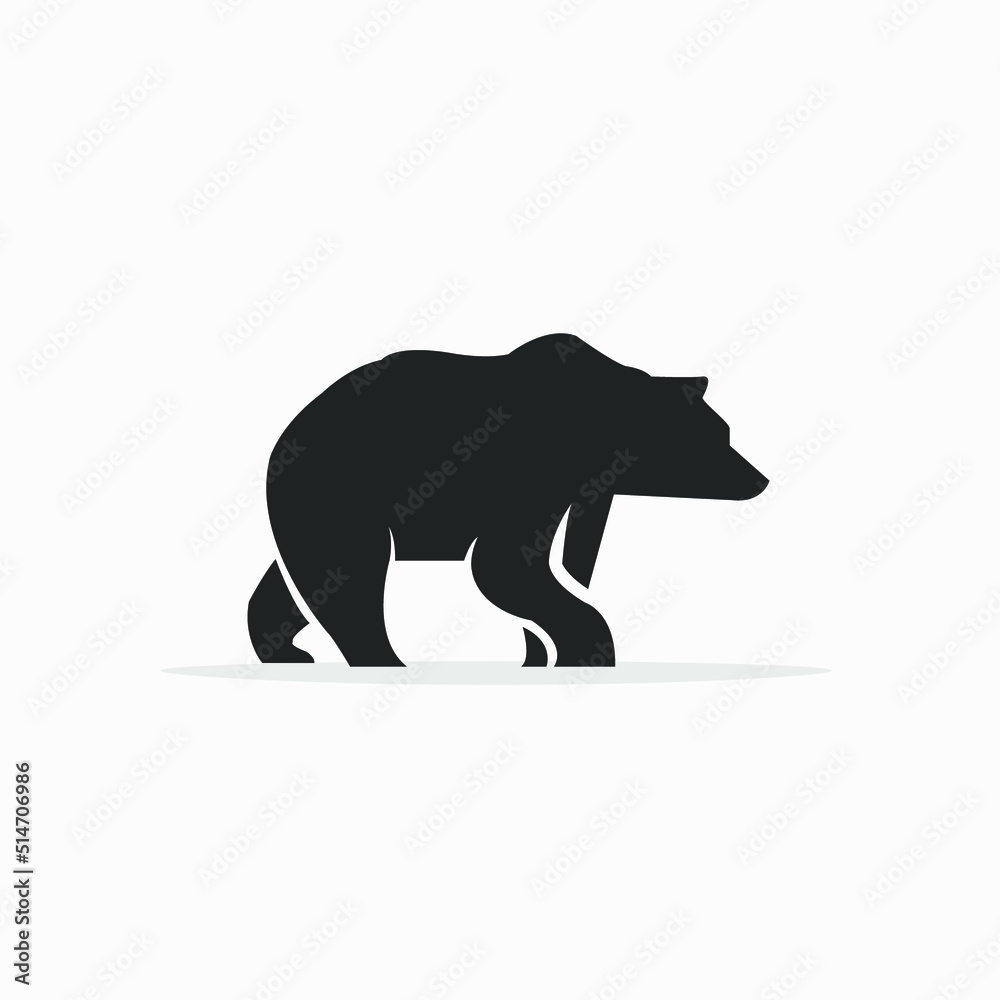 Fototapeta premium silhouette bear logo simple and minimalist
