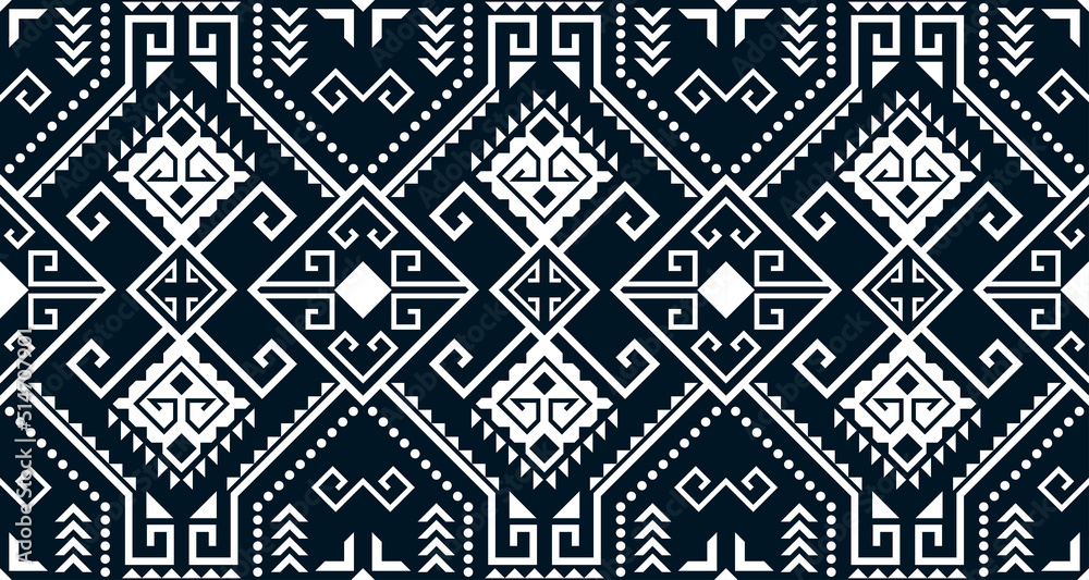 Abstract ethnic geometric print pattern design repeating background texture in black and white. EP.30