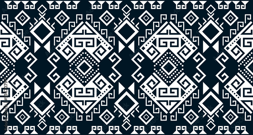 Abstract ethnic geometric print pattern design repeating background texture in black and white. EP.32 Abstract ethnic geometric print pattern design repeating background texture in black and white. EP.32