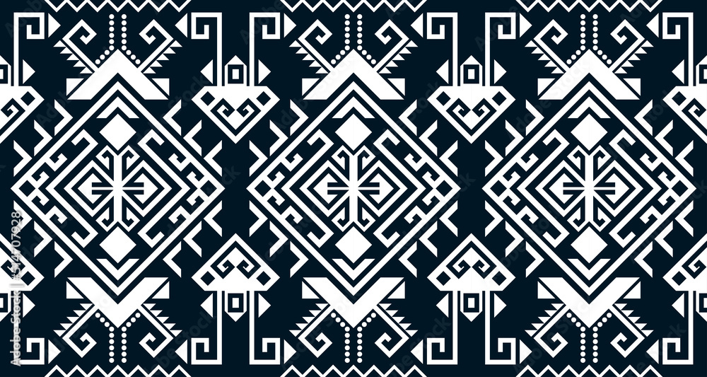 Abstract ethnic geometric print pattern design repeating background texture in black and white. EP.35 Abstract ethnic geometric print pattern design repeating background texture in black and white. EP.35