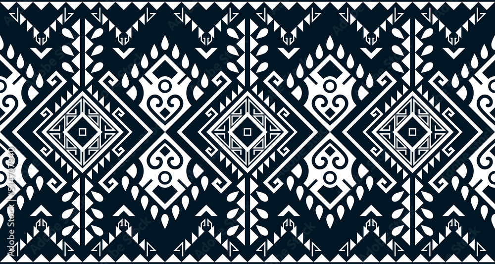 Abstract ethnic geometric print pattern design repeating background texture in black and white. EP.37 Abstract ethnic geometric print pattern design repeating background texture in black and white. EP.37