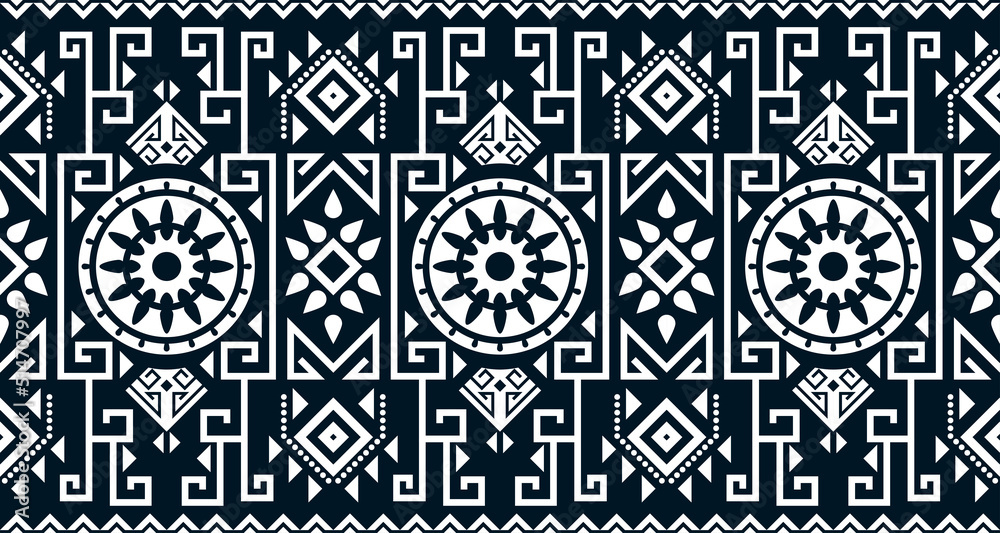 Abstract ethnic geometric print pattern design repeating background texture in black and white. EP.46 Abstract ethnic geometric print pattern design repeating background texture in black and white. EP.46