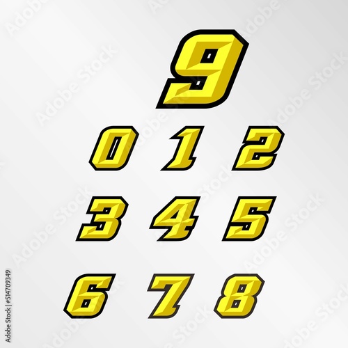 Racing number logo design