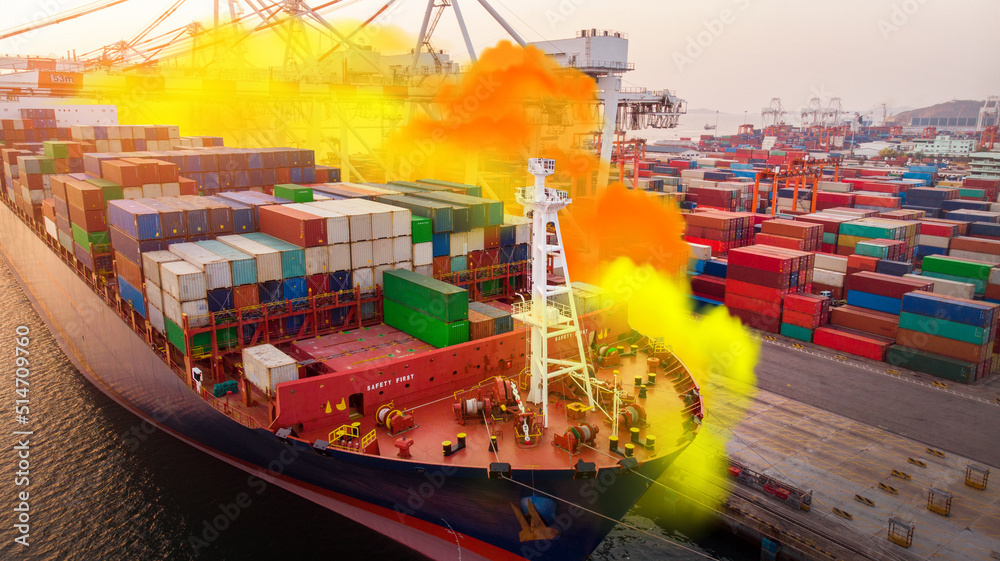 Insurance disaster concept. Scenario Photo Toxic gas explosion at