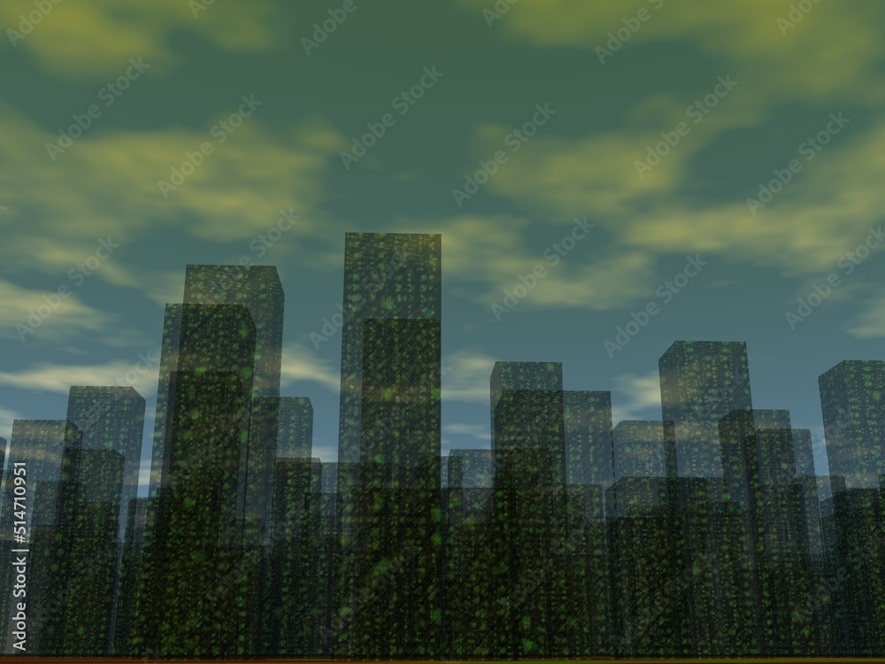 Fototapeta premium 幻想的な透明な都市