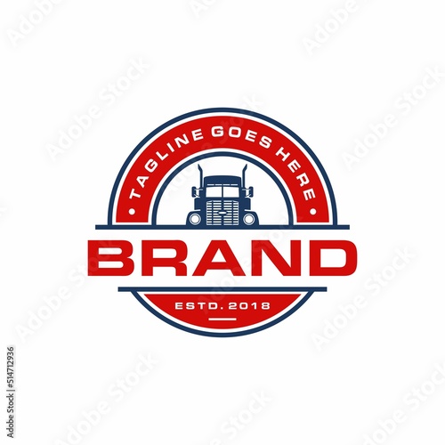 Vintage Trucking Company Emblem Logo Design