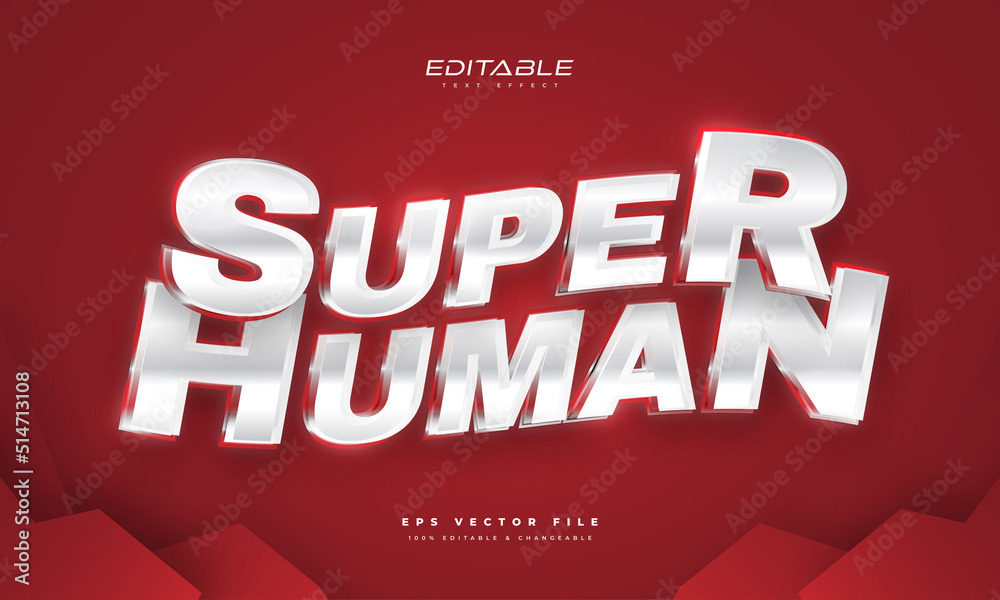 Fototapeta premium Super Human Text Style with Wavy Effect. Editable Text Effect with Superhero Style