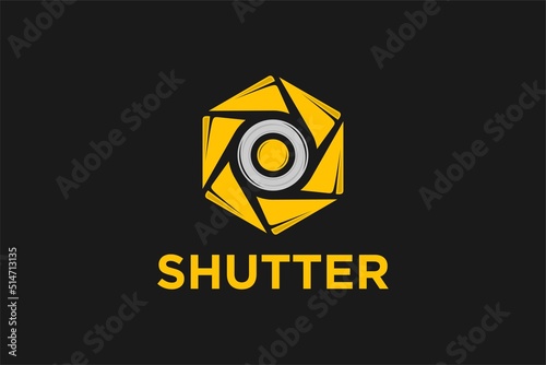 Diaphragm camera logo design camera lens symbol photography video icon 